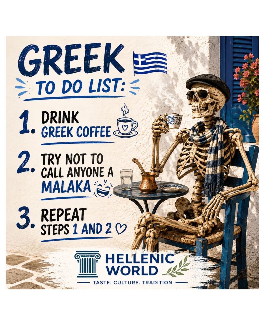 The Greek To-Do List: Coffee, Composure, Repeat
