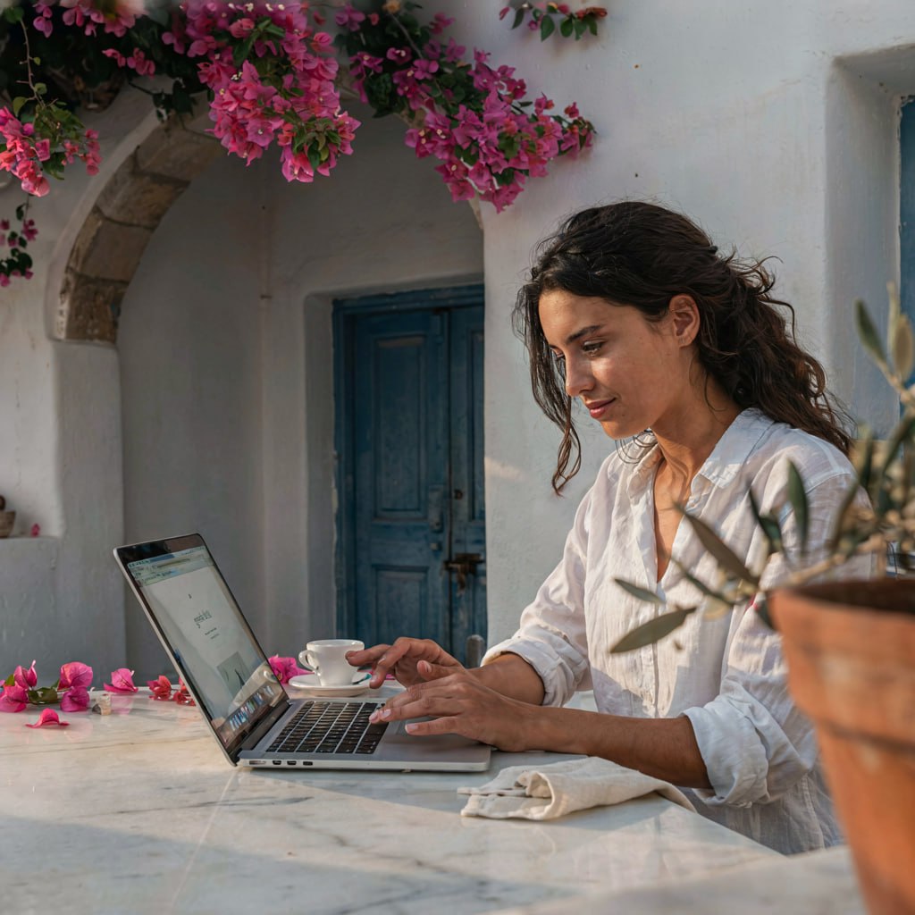 This Is the Office Now: Why I Work from a Greek Island Café